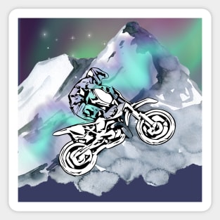 DIRT BIKE DAD WINTER MOUNTAINS NORDIC NATURE Sticker